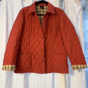 GUC! Brooks Brothers 346 Women's Coral Quilted Barn/Chore Coat, Sz 10